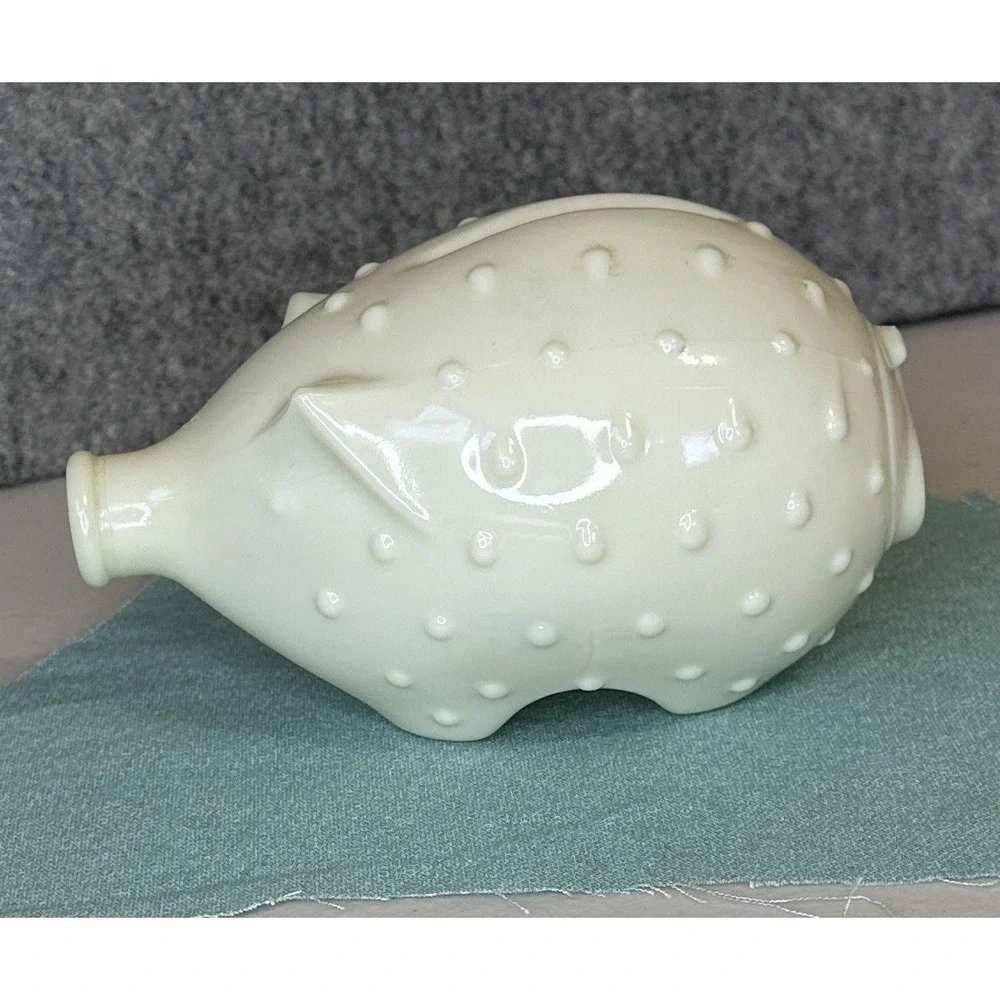 VINTAGE Milk glass piggy bank Hobnail JACOB BANG Homegaard - Denmark